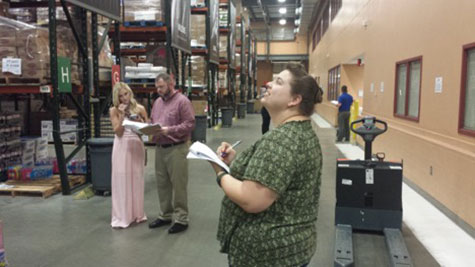 Tayor Epperly, Mike Roebuck, and Lucinda Leavitt doing an audit for irregularities and safety hazards