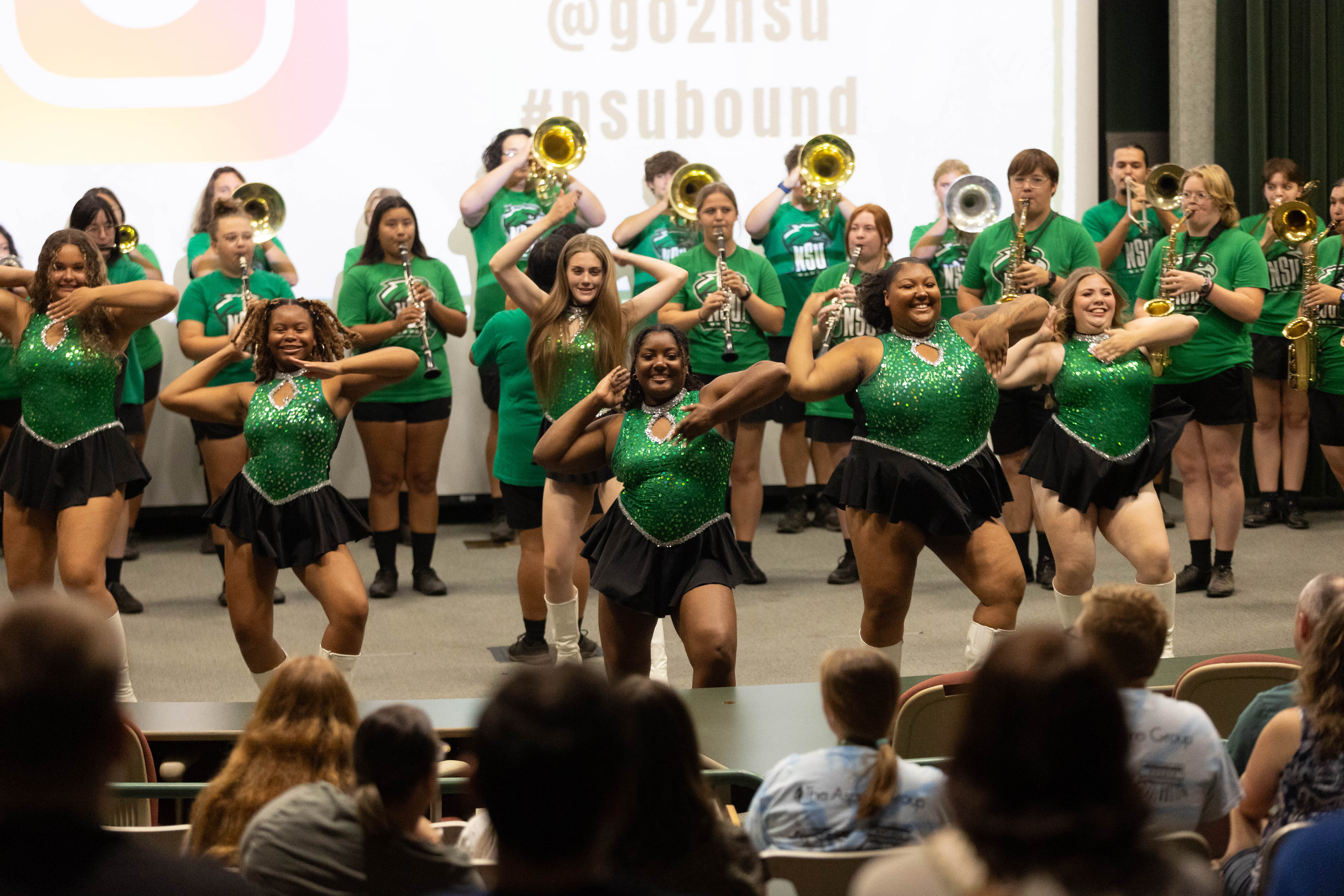 Riverhawk Rally 24 sassy hawks and band on stage