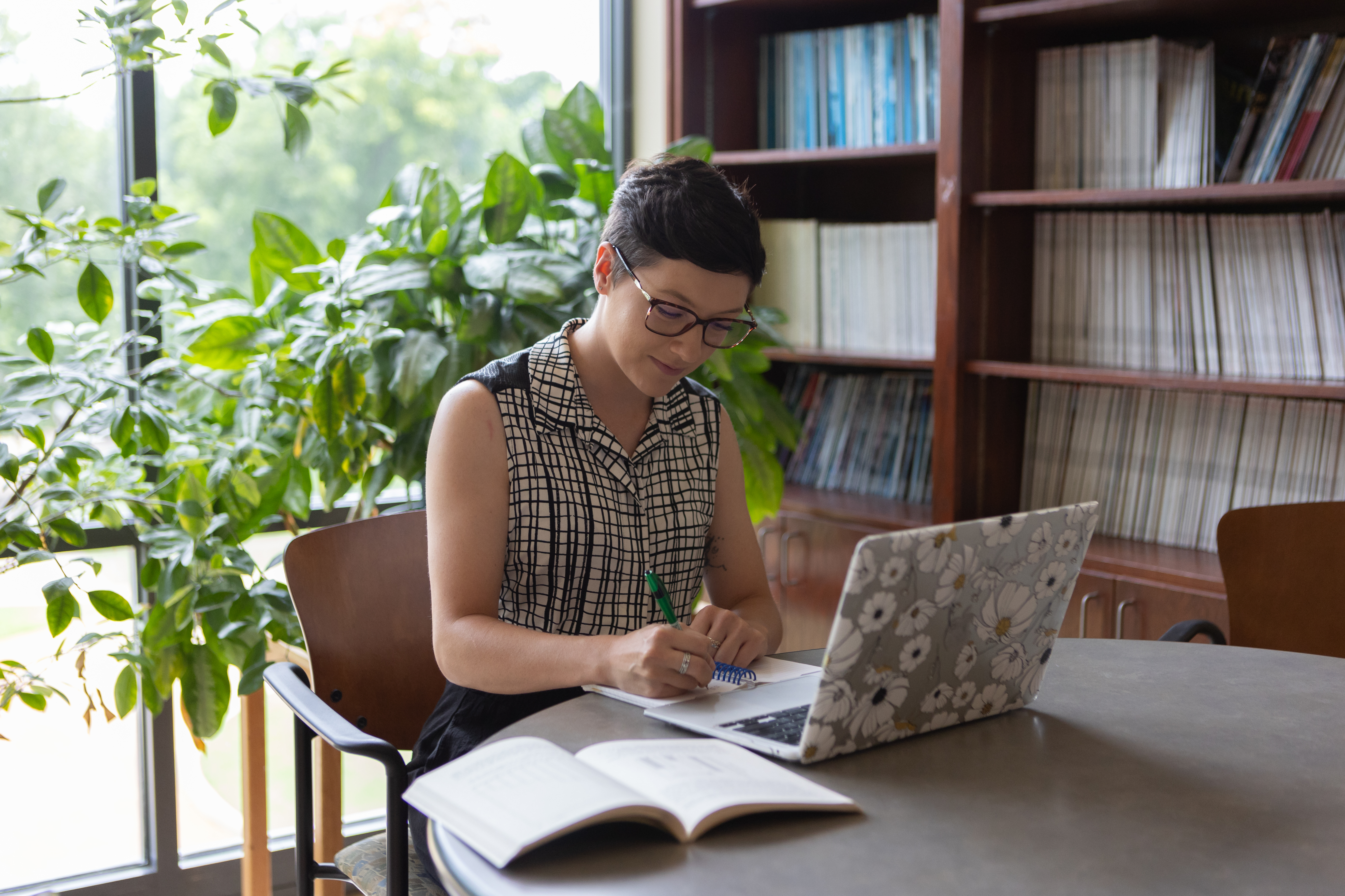 Adult student studying