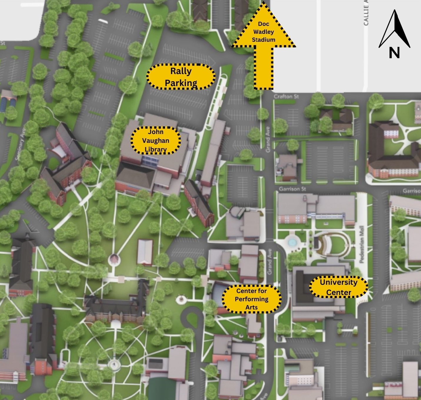 RiverHawk Rally Parking Map