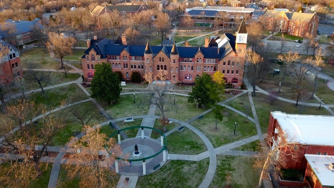 Overhead shot of campus